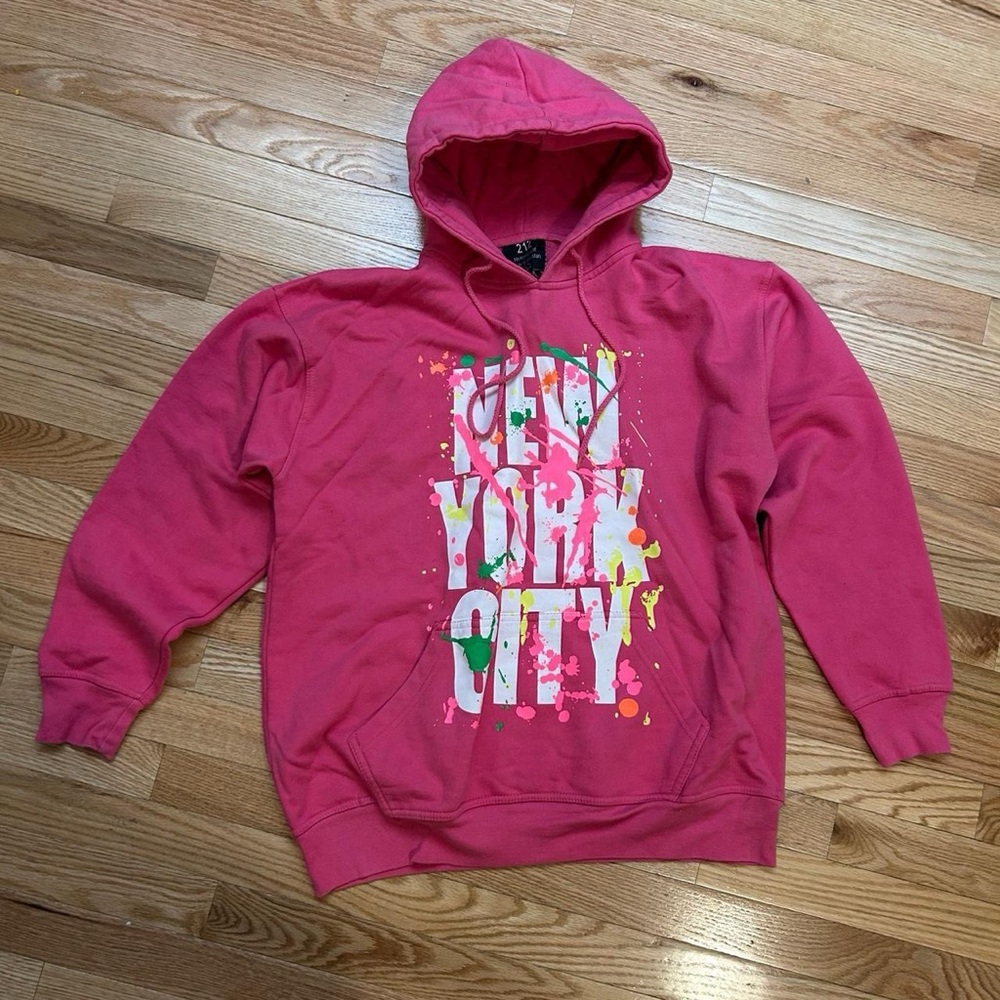Vibrant Pink NYC Graphic Hoodie
